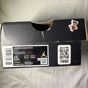 Jordan 13 Retro TD Black Red White Box